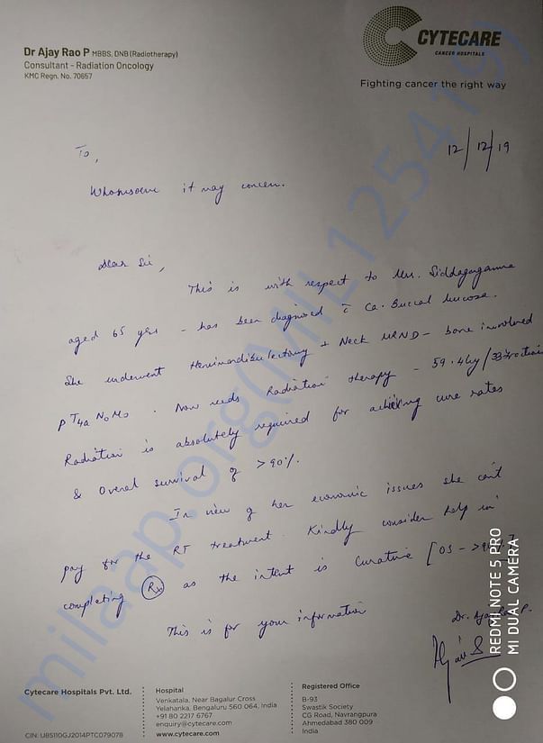 Treating Dr Notes & Estimate Letter