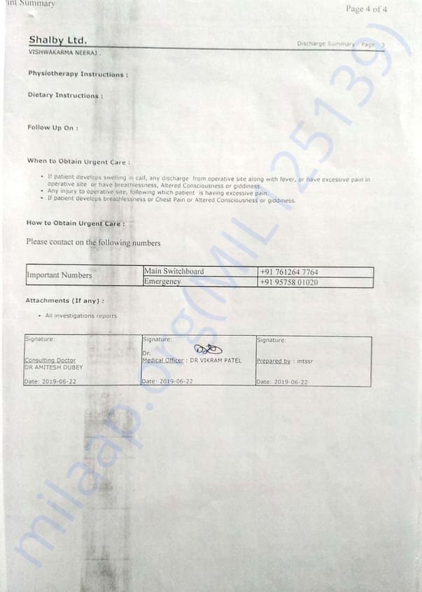 Hospital prescription