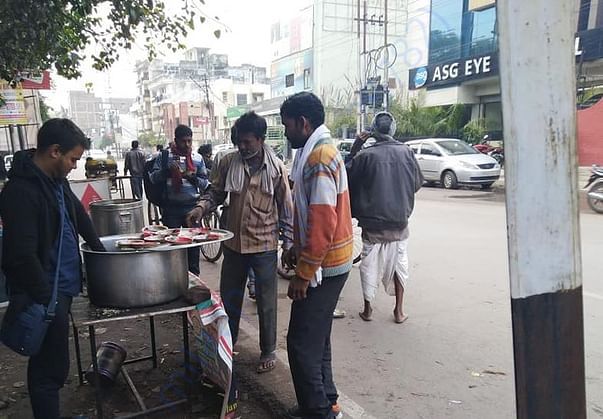 Free food serving -Earlier by Food Stall