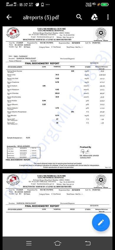 blood reports