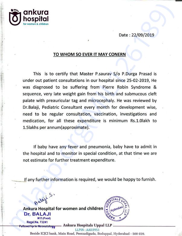 Estimation Letter FROM ANKURA HOSPITAL