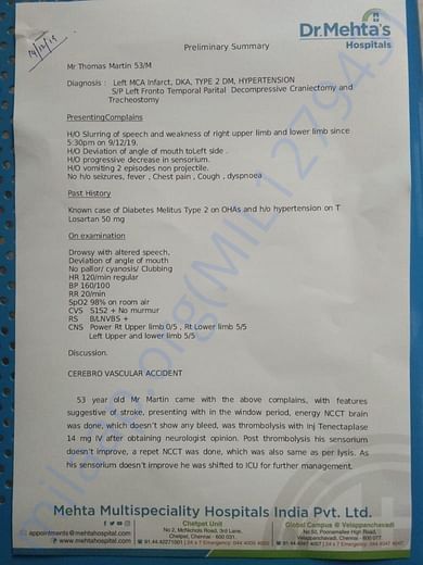 Hospital prescription