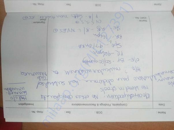 Hospital prescription