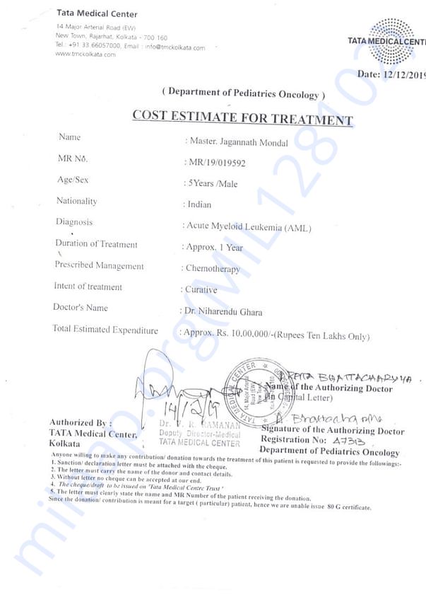 Estimation letter