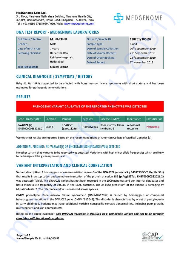 Diagnostic Report