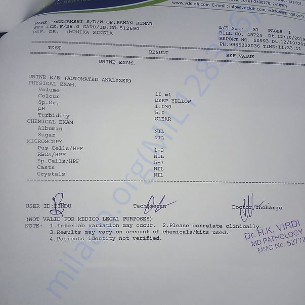 Urine reports