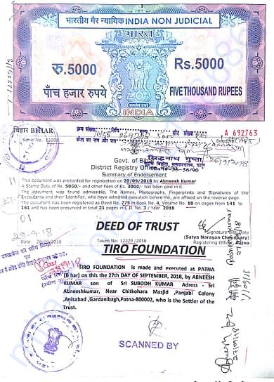 Our NGO registration details