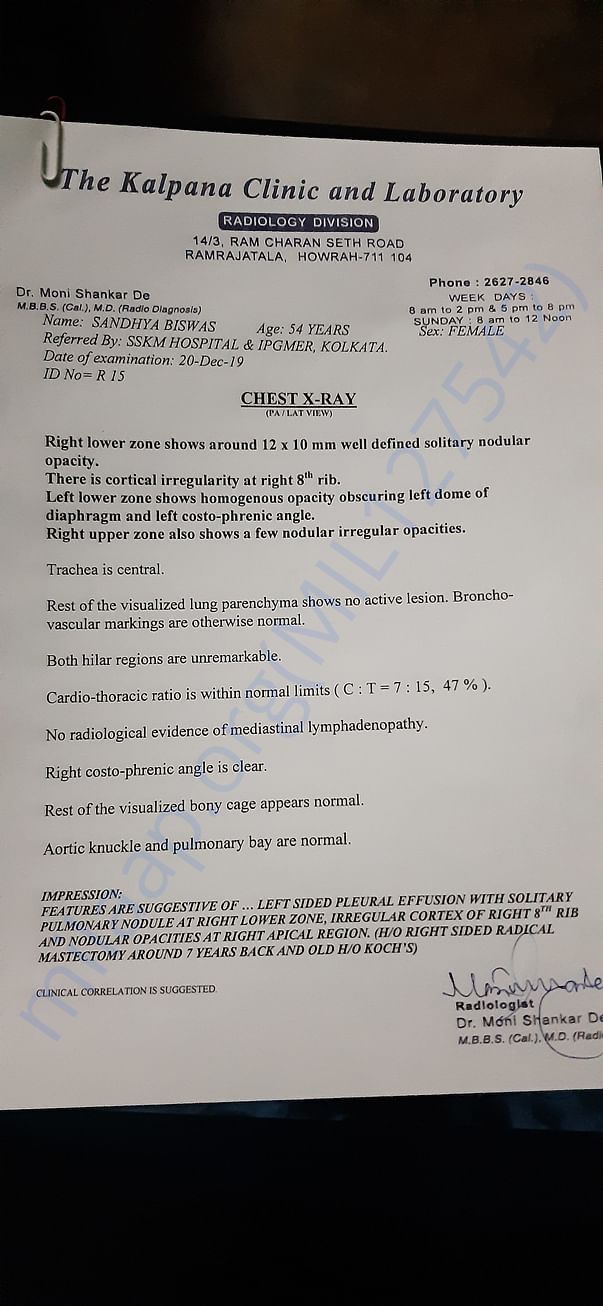 Medical report 27/12/2019