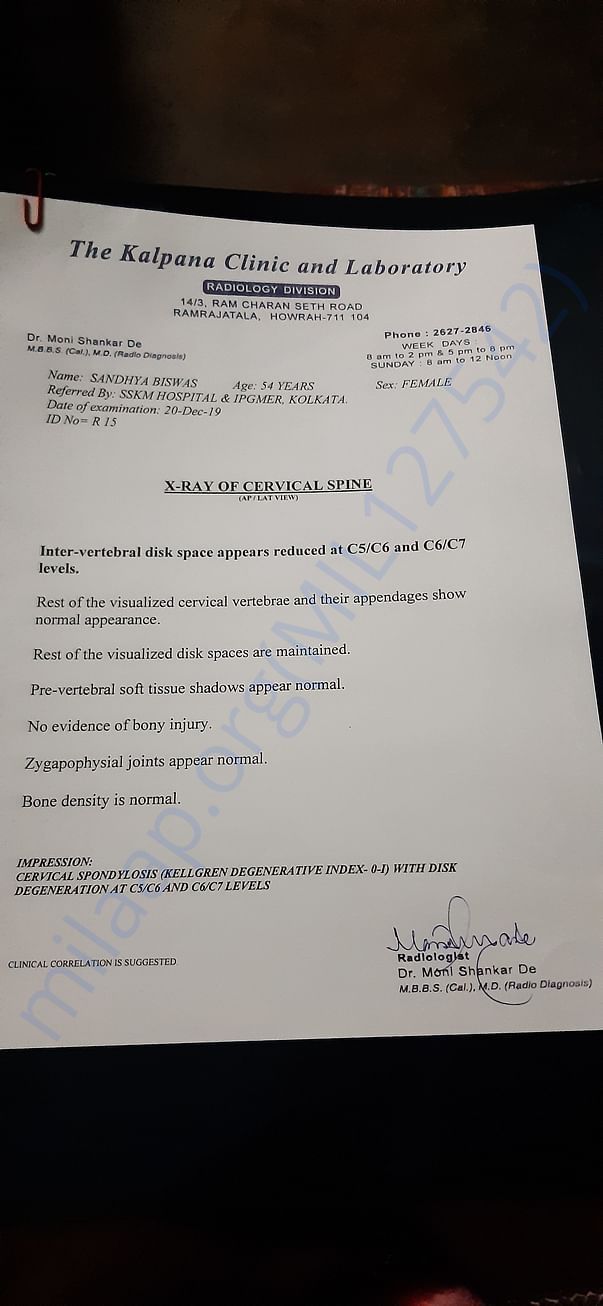 Medical report 27/12/2019