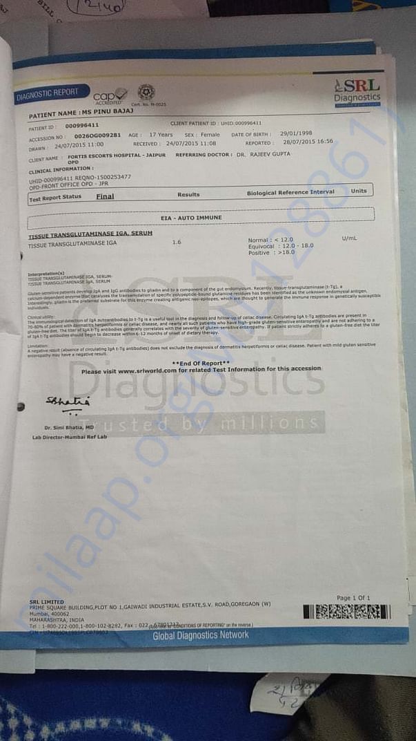 Diagnosis report