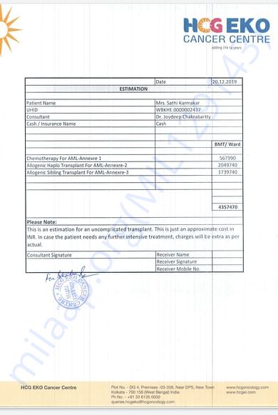 Estimation letter