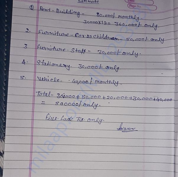 Estimation Letter