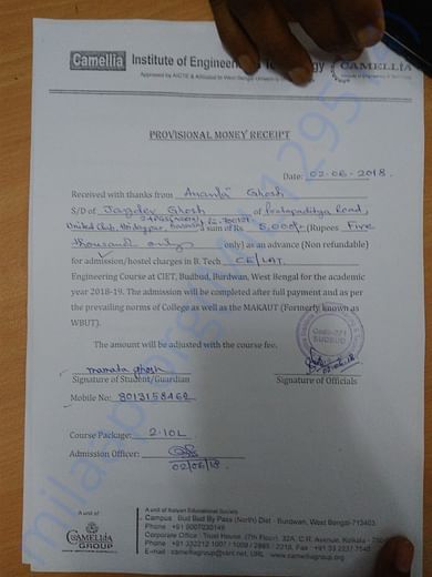 Admission copy