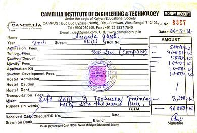 3rd semester payment slip