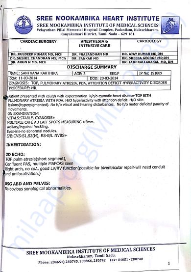 Sree Mookambika Heart institute report