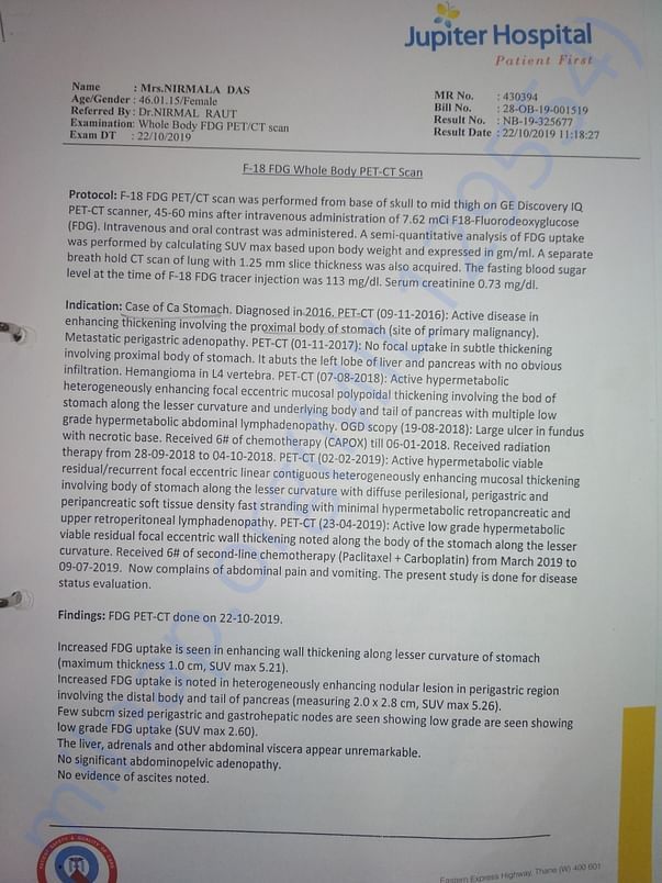 CT scan report