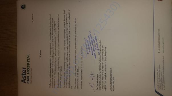 Estimate letter
