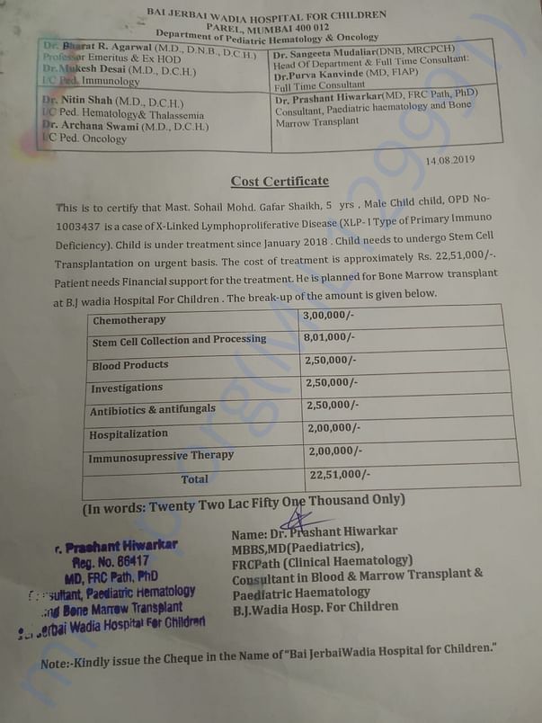 Estimation letter