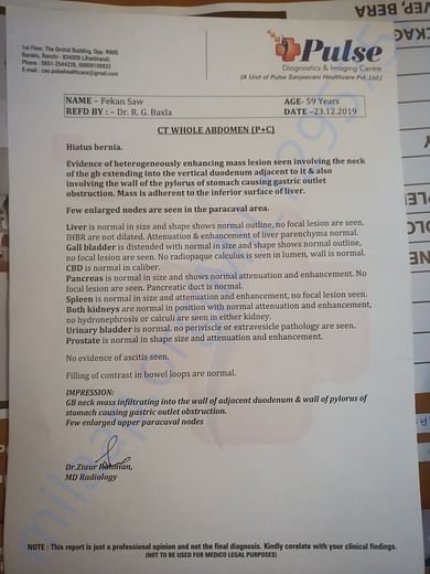 CT SCAN report