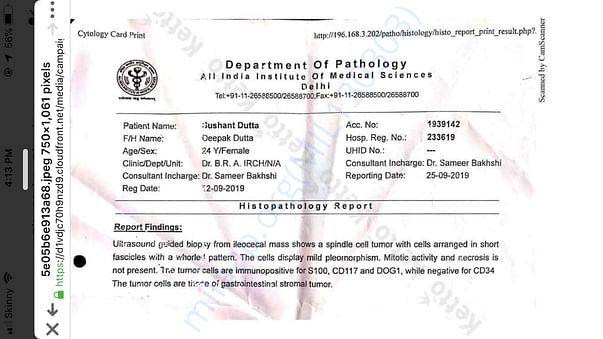 AIIMS - Abdomen Biopsy and Histopathology report