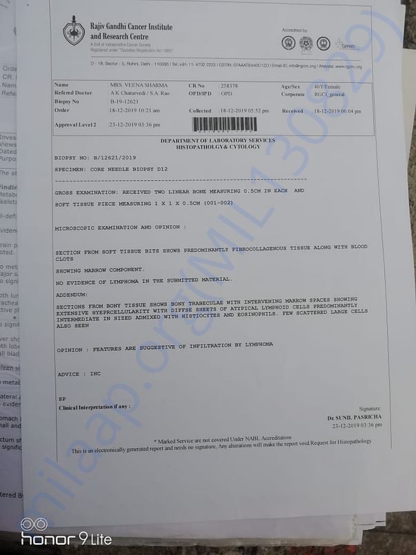 Latest Biopsy Report