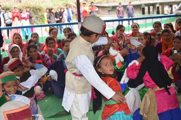 our school students with Culture of uttarakhand