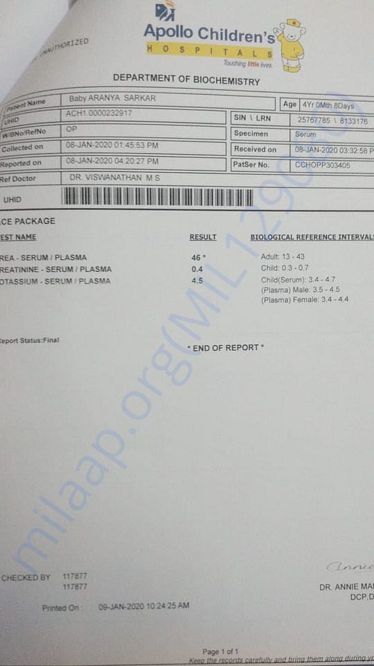 Apollo Hospital Chennai Docor Testing Document