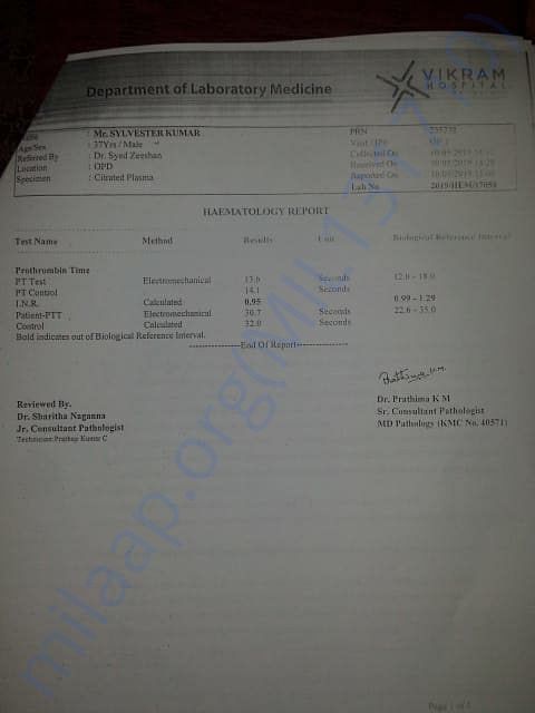 Haematology report