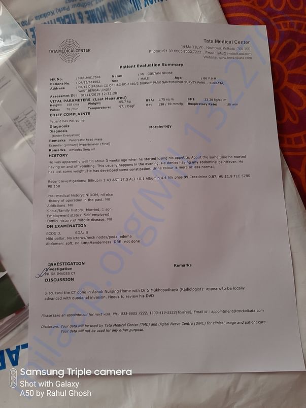 Tata Medical Hospital Reports