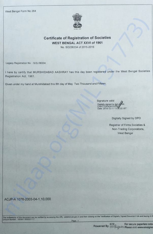 Registration Certificate
