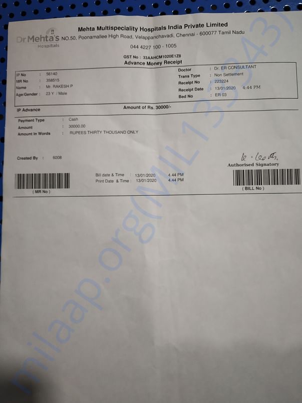 Dr.Mehta Hospital bill 2