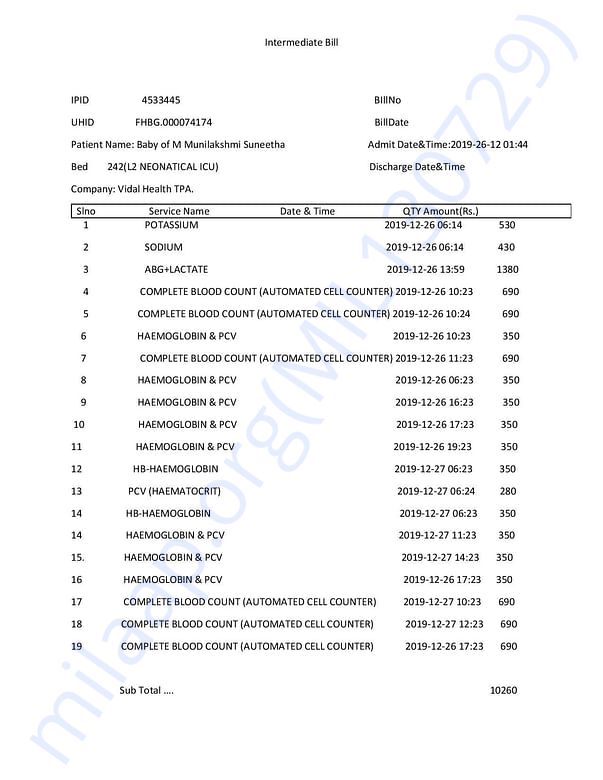 Bill of Dec 26