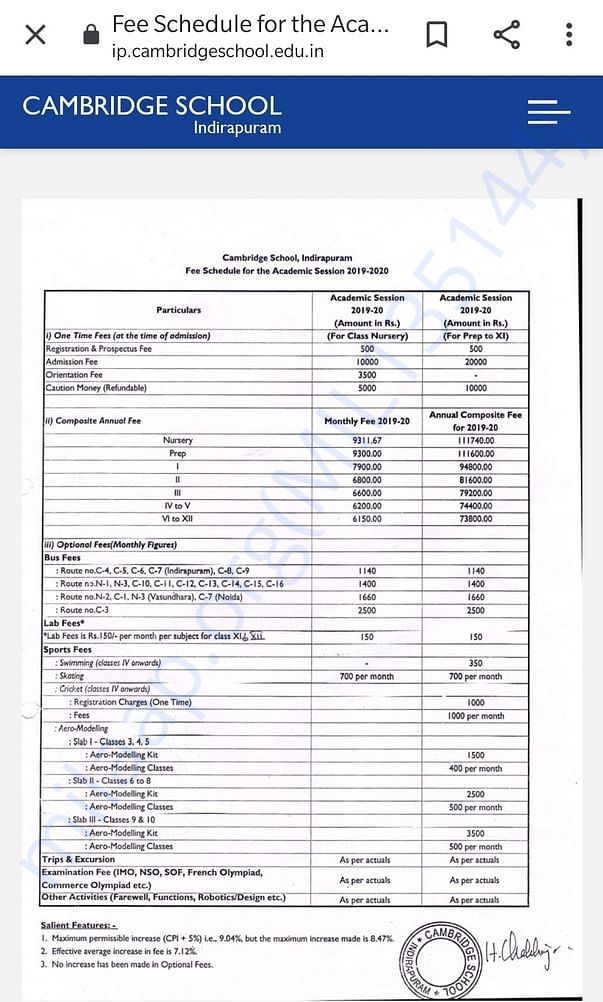 Fee Circular
