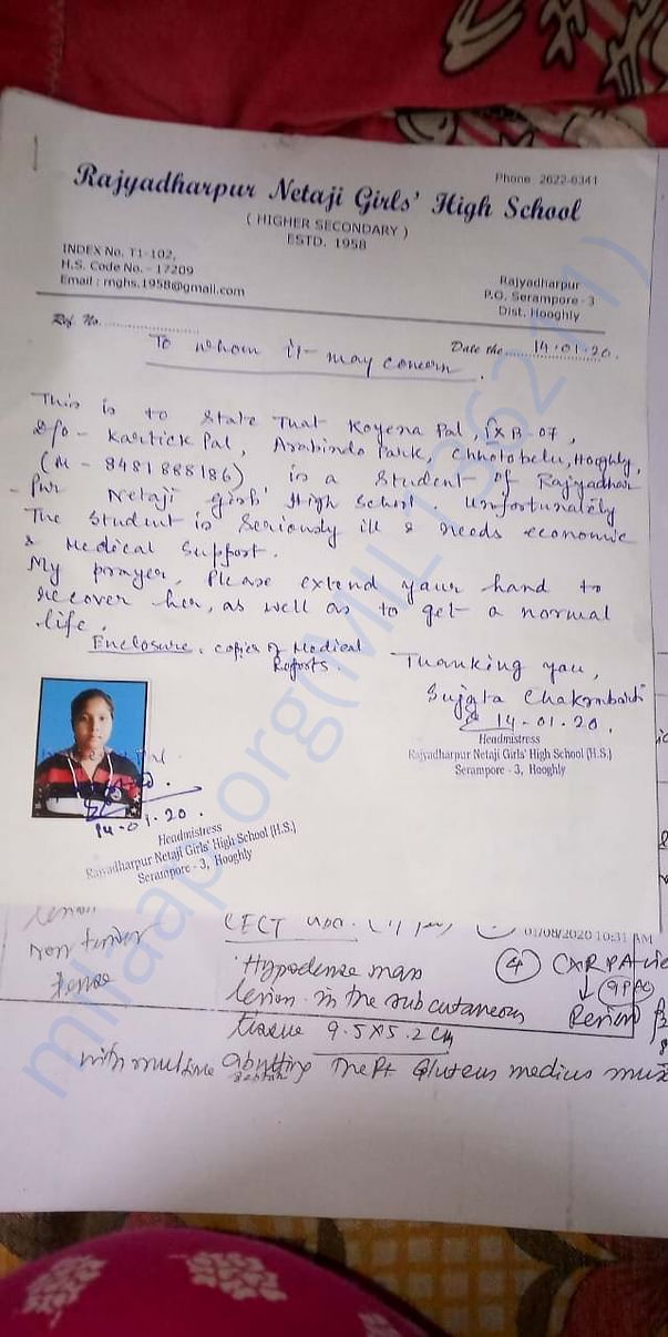 Letter of appeal from school