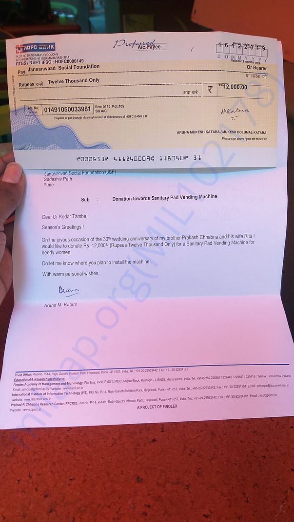Donation made by finolex group in recent days.
