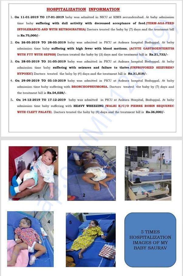 FIVE TIMES HOSPITALIZATION INFORMATION OF MY BABY