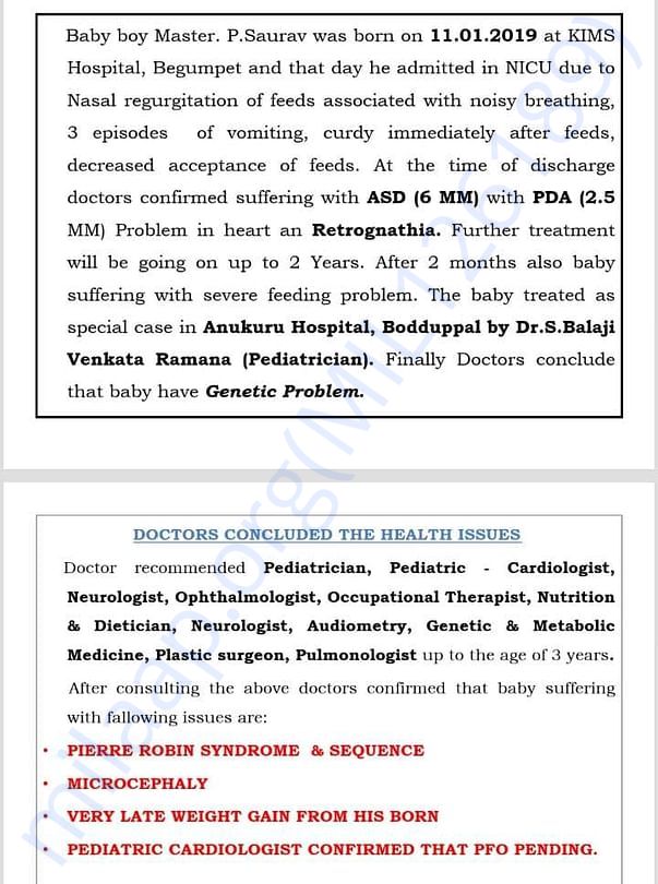 BABY SAURAV HEALTH ISSUES FOUND BY DOCTORS