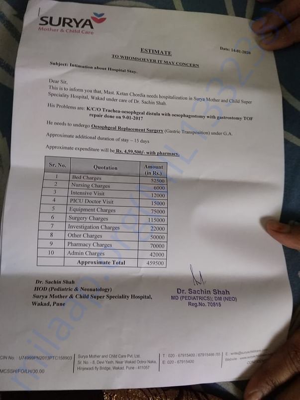 Estimate Letter