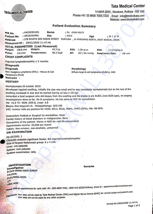 Diagnosis of Cancer by Tata Cancer Hospital