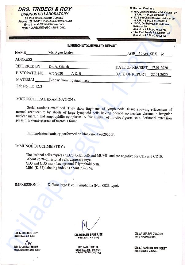 Immunohistochemistry Report