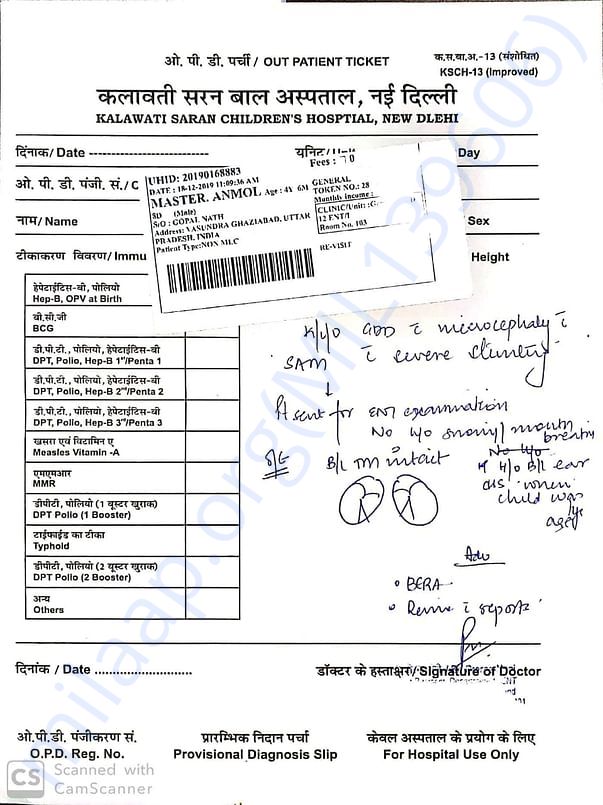 Diagnosis report of Anmol