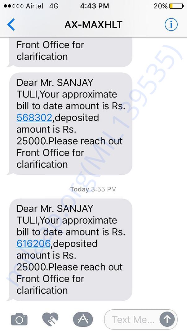 Bill as on 14-Feb-2020