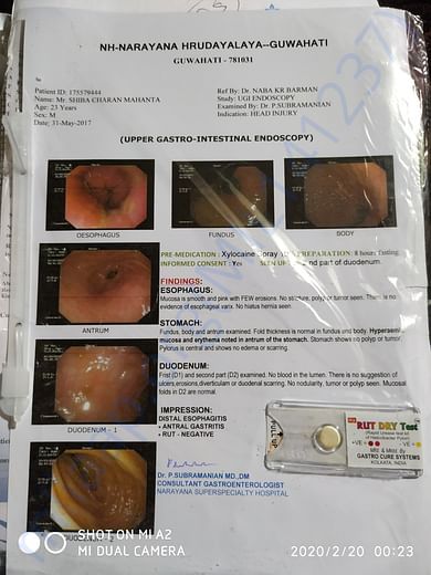 Medical report when accident was happened