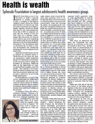 Rajeshree Nagarsekar - Health is Wealth - Spherule foundation
