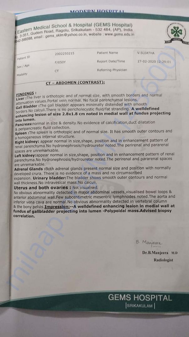 CT scan report