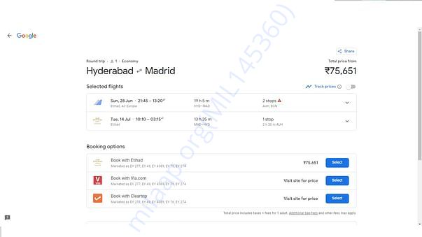 Estimated costs for Airfare,