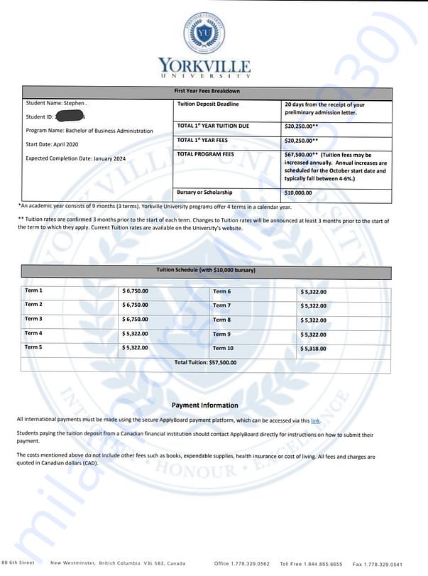 Fee receipt