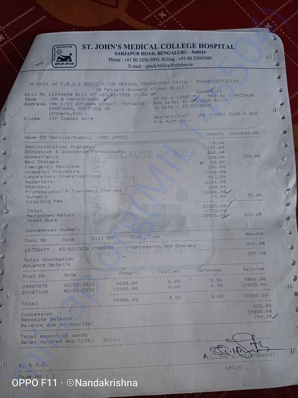 Hospital bill