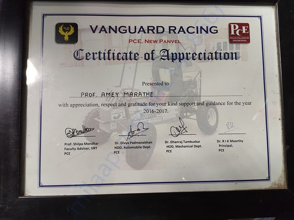 Certificate of appreciation