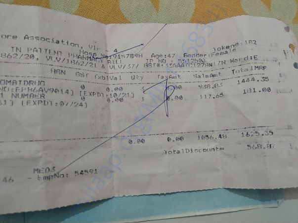 Medicine bill